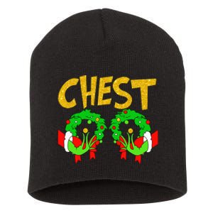 Chest Nuts Matching Chestnuts Funny Christmas Couples Chest Short Acrylic Beanie