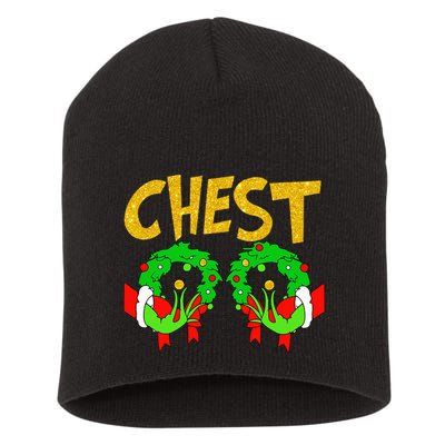 Chest Nuts Matching Chestnuts Funny Christmas Couples Chest Short Acrylic Beanie