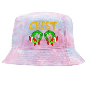 Chest Nuts Matching Chestnuts Funny Christmas Couples Chest Tie-Dyed Bucket Hat