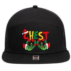 Chest Nuts Matching Chestnuts Funny Christmas Couples Nuts 7 Panel Mesh Trucker Snapback Hat