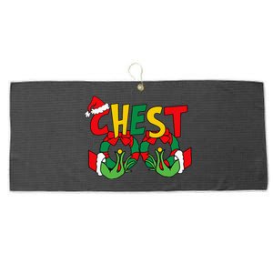 Chest Nuts Matching Chestnuts Funny Christmas Couples Nuts Large Microfiber Waffle Golf Towel