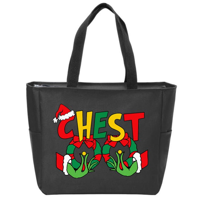 Chest Nuts Matching Chestnuts Funny Christmas Couples Nuts Zip Tote Bag