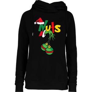 Chest Nuts Matching Chestnuts Funny Christmas Couples Nuts Womens Funnel Neck Pullover Hood