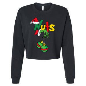 Chest Nuts Matching Chestnuts Funny Christmas Couples Nuts Cropped Pullover Crew