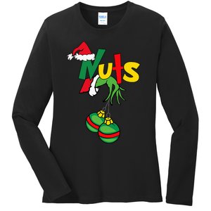 Chest Nuts Matching Chestnuts Funny Christmas Couples Nuts Ladies Long Sleeve Shirt