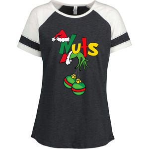 Chest Nuts Matching Chestnuts Funny Christmas Couples Nuts Enza Ladies Jersey Colorblock Tee