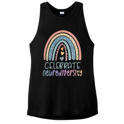 CELEBRATE NEURODIVERSITY Mental Health Autism Awareness Ladies PosiCharge Tri-Blend Wicking Tank