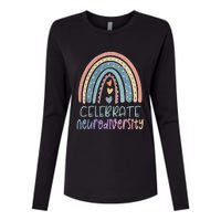 CELEBRATE NEURODIVERSITY Mental Health Autism Awareness Womens Cotton Relaxed Long Sleeve T-Shirt