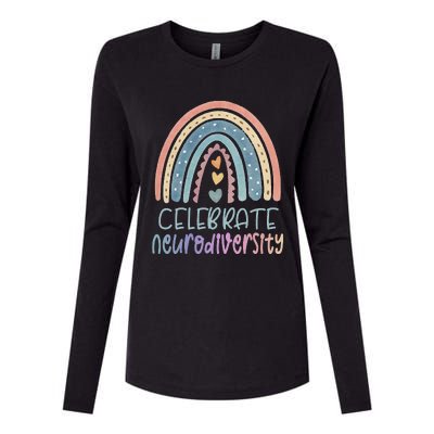 CELEBRATE NEURODIVERSITY Mental Health Autism Awareness Womens Cotton Relaxed Long Sleeve T-Shirt