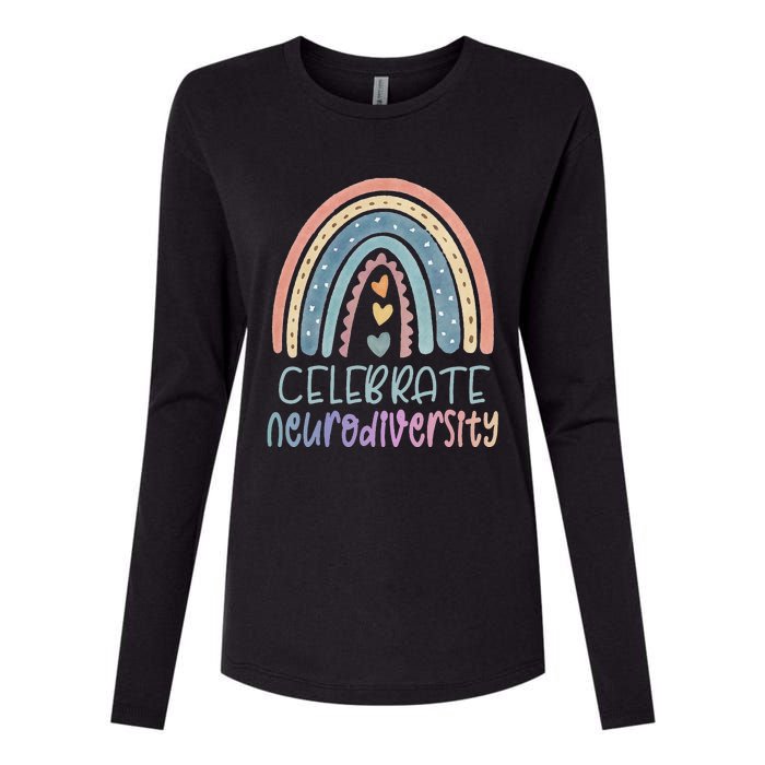 CELEBRATE NEURODIVERSITY Mental Health Autism Awareness Womens Cotton Relaxed Long Sleeve T-Shirt