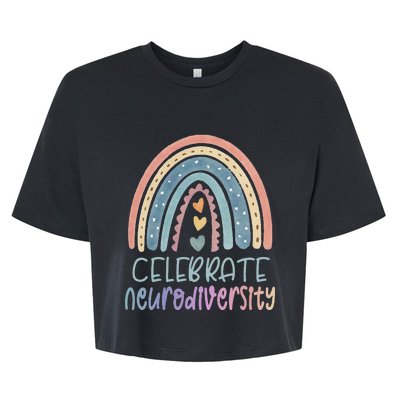 CELEBRATE NEURODIVERSITY Mental Health Autism Awareness Bella+Canvas Jersey Crop Tee