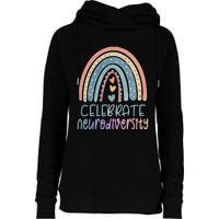 CELEBRATE NEURODIVERSITY Mental Health Autism Awareness Womens Funnel Neck Pullover Hood