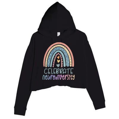 CELEBRATE NEURODIVERSITY Mental Health Autism Awareness Crop Fleece Hoodie