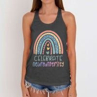 CELEBRATE NEURODIVERSITY Mental Health Autism Awareness Women's Knotted Racerback Tank