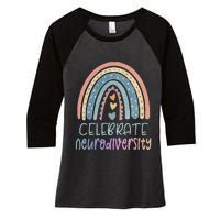 CELEBRATE NEURODIVERSITY Mental Health Autism Awareness Women's Tri-Blend 3/4-Sleeve Raglan Shirt