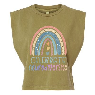 CELEBRATE NEURODIVERSITY Mental Health Autism Awareness Garment-Dyed Women's Muscle Tee