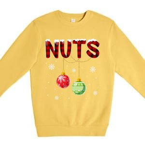 Chest Nuts Matching Chestnuts Funny Christmas Couples Nuts Gift Premium Crewneck Sweatshirt