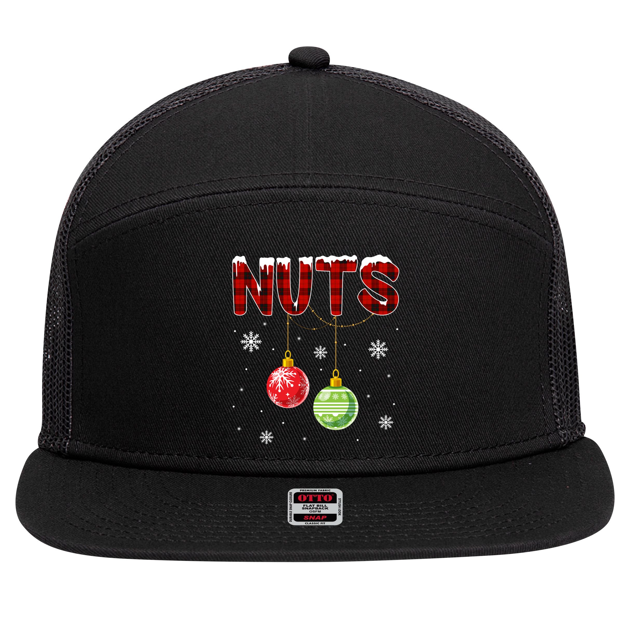 Chest Nuts Matching Chestnuts Funny Christmas Couples Nuts Gift 7 Panel Mesh Trucker Snapback Hat