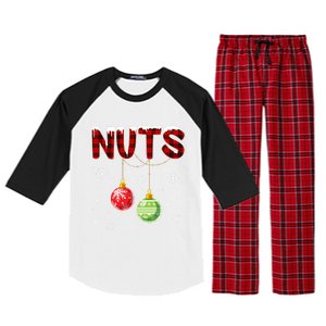 Chest Nuts Matching Chestnuts Funny Christmas Couples Nuts Gift Raglan Sleeve Pajama Set