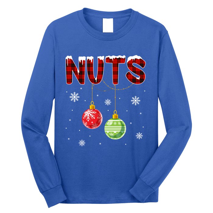 Chest Nuts Matching Chestnuts Funny Christmas Couples Nuts Gift Long Sleeve Shirt