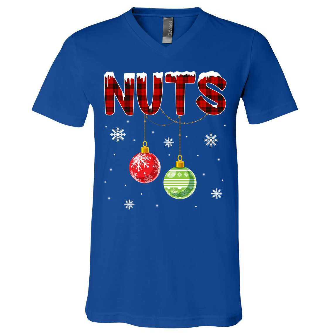 Chest Nuts Matching Chestnuts Funny Christmas Couples Nuts Gift V-Neck T-Shirt