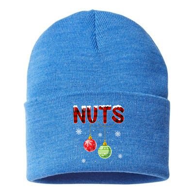 Chest Nuts Matching Chestnuts Funny Christmas Couples Nuts Gift Sustainable Knit Beanie