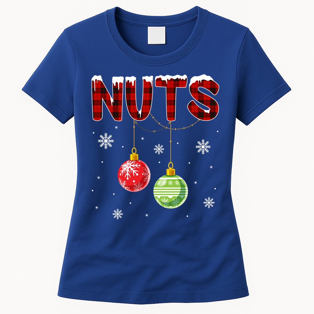 Chest Nuts Matching Chestnuts Funny Christmas Couples Nuts Gift Womens T-Shirt