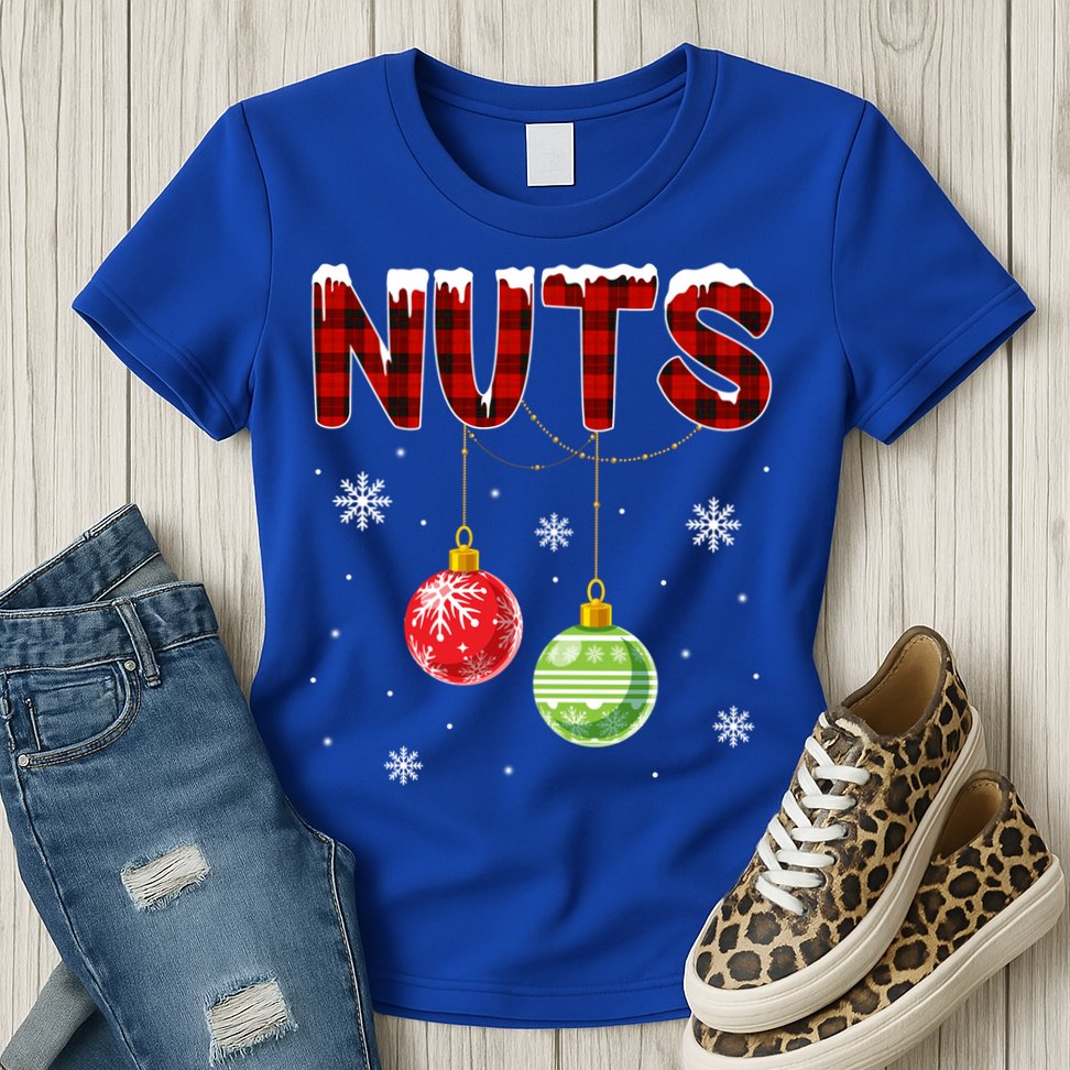 Chest Nuts Matching Chestnuts Funny Christmas Couples Nuts Gift Womens T-Shirt