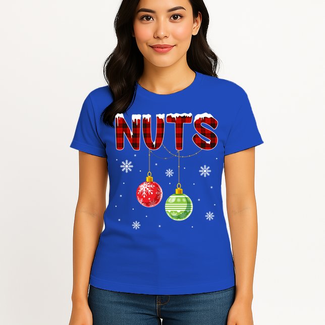 Chest Nuts Matching Chestnuts Funny Christmas Couples Nuts Gift Womens T-Shirt