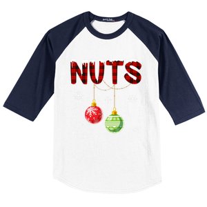 Chest Nuts Matching Chestnuts Funny Christmas Couples Nuts Gift Baseball Sleeve Shirt