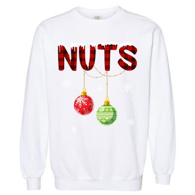 Chest Nuts Matching Chestnuts Funny Christmas Couples Nuts Gift Garment-Dyed Sweatshirt