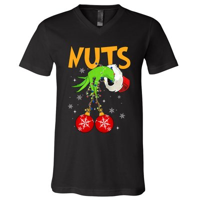 Chest Nuts Matching Chestnuts Christmas Snow Couples V-Neck T-Shirt