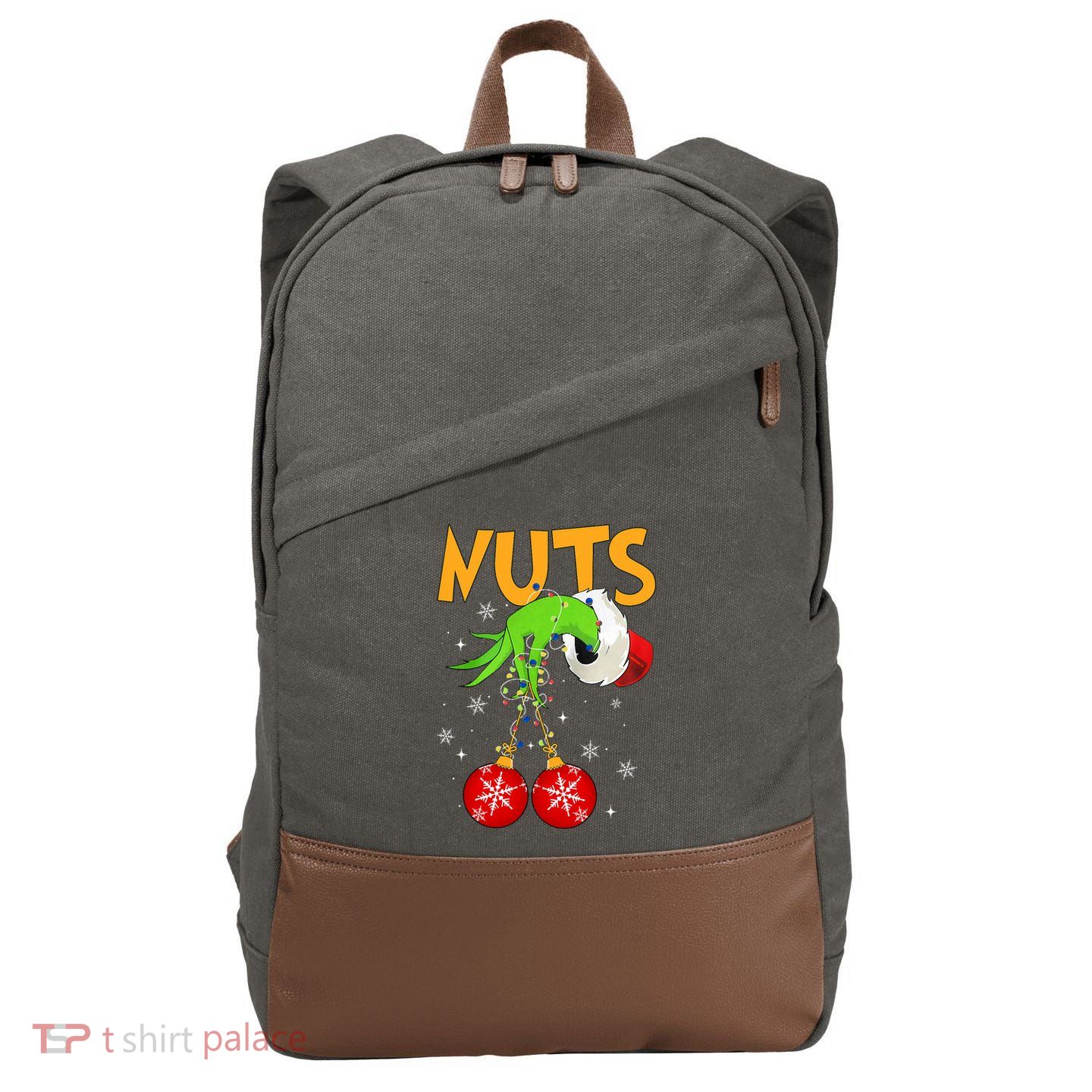 Chest Nuts Matching Chestnuts Christmas Snow Couples Cotton Canvas Backpack