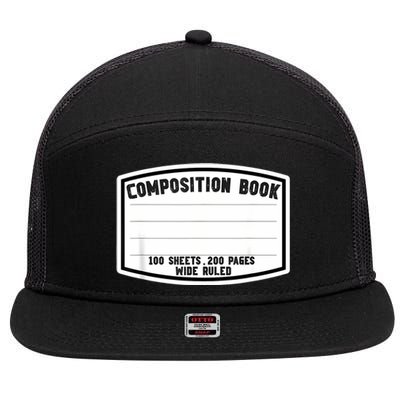 Composition Notebook Matching Group Halloween Teacher 7 Panel Mesh Trucker Snapback Hat