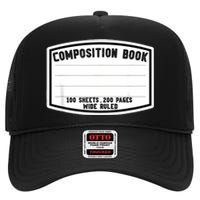 Composition Notebook Matching Group Halloween Teacher High Crown Mesh Back Trucker Hat