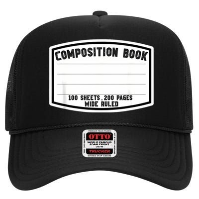 Composition Notebook Matching Group Halloween Teacher High Crown Mesh Back Trucker Hat