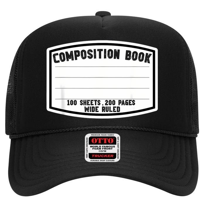 Composition Notebook Matching Group Halloween Teacher High Crown Mesh Back Trucker Hat