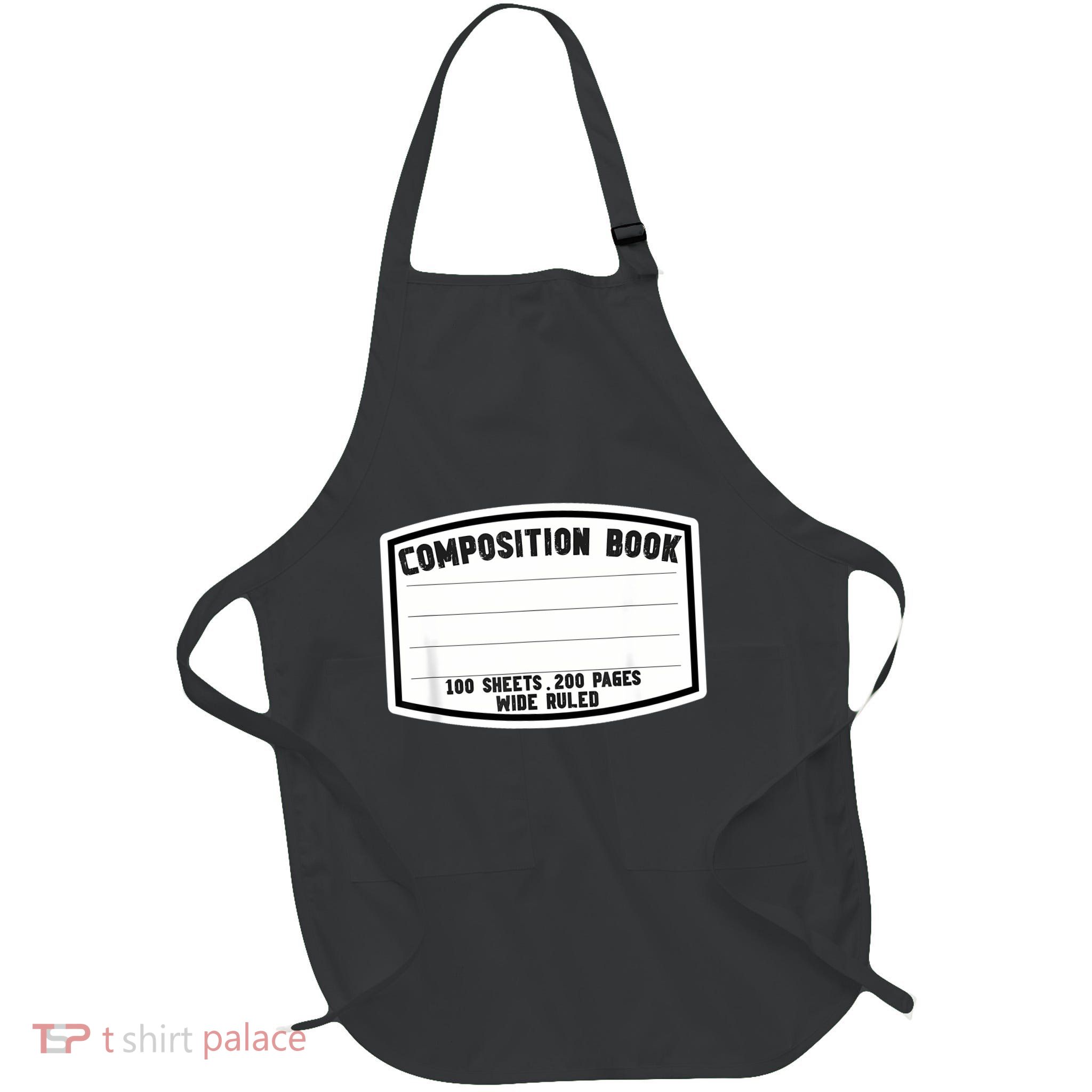 Composition Notebook Matching Group Halloween Teacher Full-Length Apron With Pockets