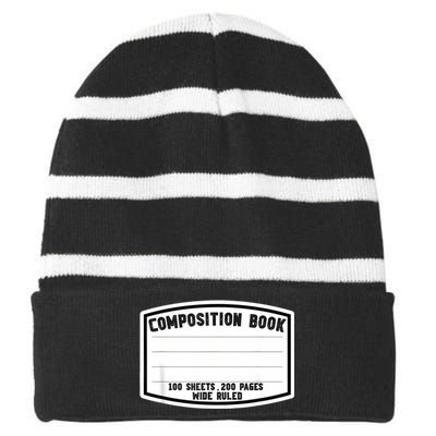 Composition Notebook Matching Group Halloween Teacher Striped Beanie with Solid Band