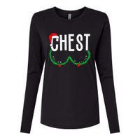 Chest Nuts Matching Chestnuts Funny Christmas Couples Chest Gift Womens Cotton Relaxed Long Sleeve T-Shirt