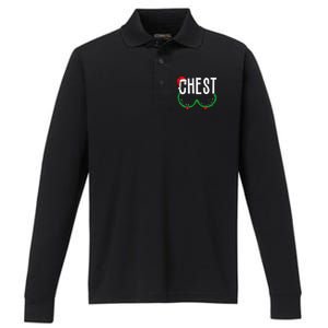 Chest Nuts Matching Chestnuts Funny Christmas Couples Chest Gift Performance Long Sleeve Polo