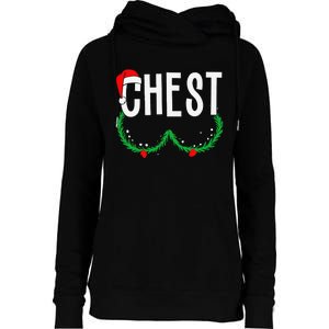 Chest Nuts Matching Chestnuts Funny Christmas Couples Chest Gift Womens Funnel Neck Pullover Hood