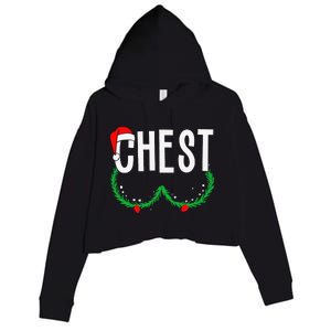 Chest Nuts Matching Chestnuts Funny Christmas Couples Chest Gift Crop Fleece Hoodie