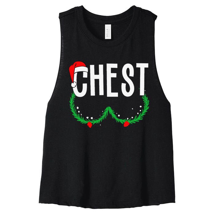 Chest Nuts Matching Chestnuts Funny Christmas Couples Chest Gift Women's Racerback Cropped Tank