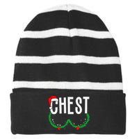 Chest Nuts Matching Chestnuts Funny Christmas Couples Chest Gift Striped Beanie with Solid Band