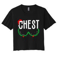 Chest Nuts Matching Chestnuts Funny Christmas Couples Chest Gift Women's Crop Top Tee