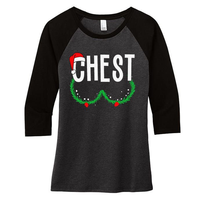 Chest Nuts Matching Chestnuts Funny Christmas Couples Chest Gift Women's Tri-Blend 3/4-Sleeve Raglan Shirt