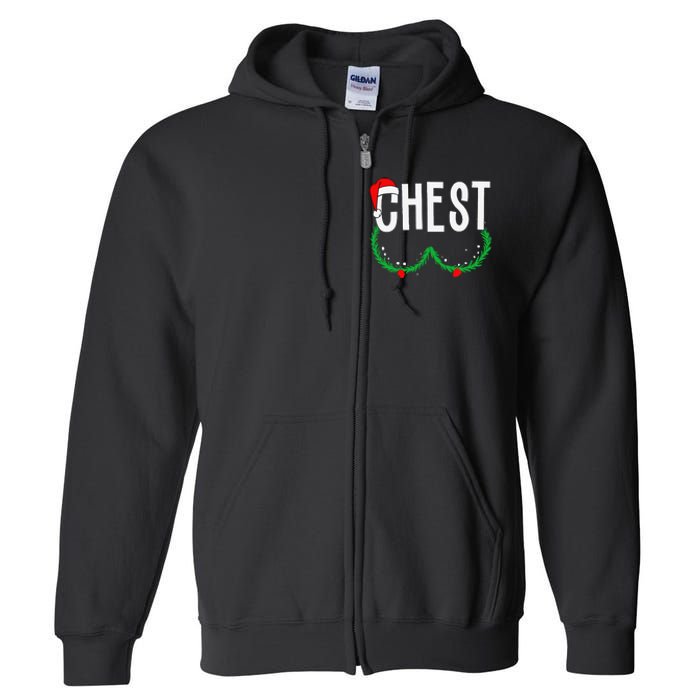 Chest Nuts Matching Chestnuts Funny Christmas Couples Chest Gift Full Zip Hoodie