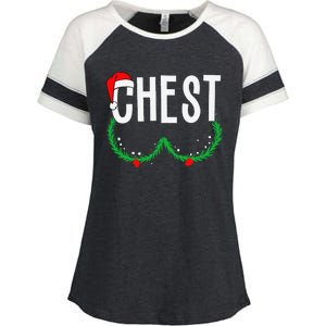 Chest Nuts Matching Chestnuts Funny Christmas Couples Chest Gift Enza Ladies Jersey Colorblock Tee