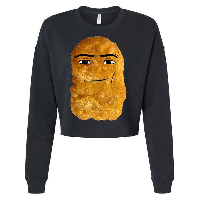 Chicken Nugget Meme Cropped Pullover Crew